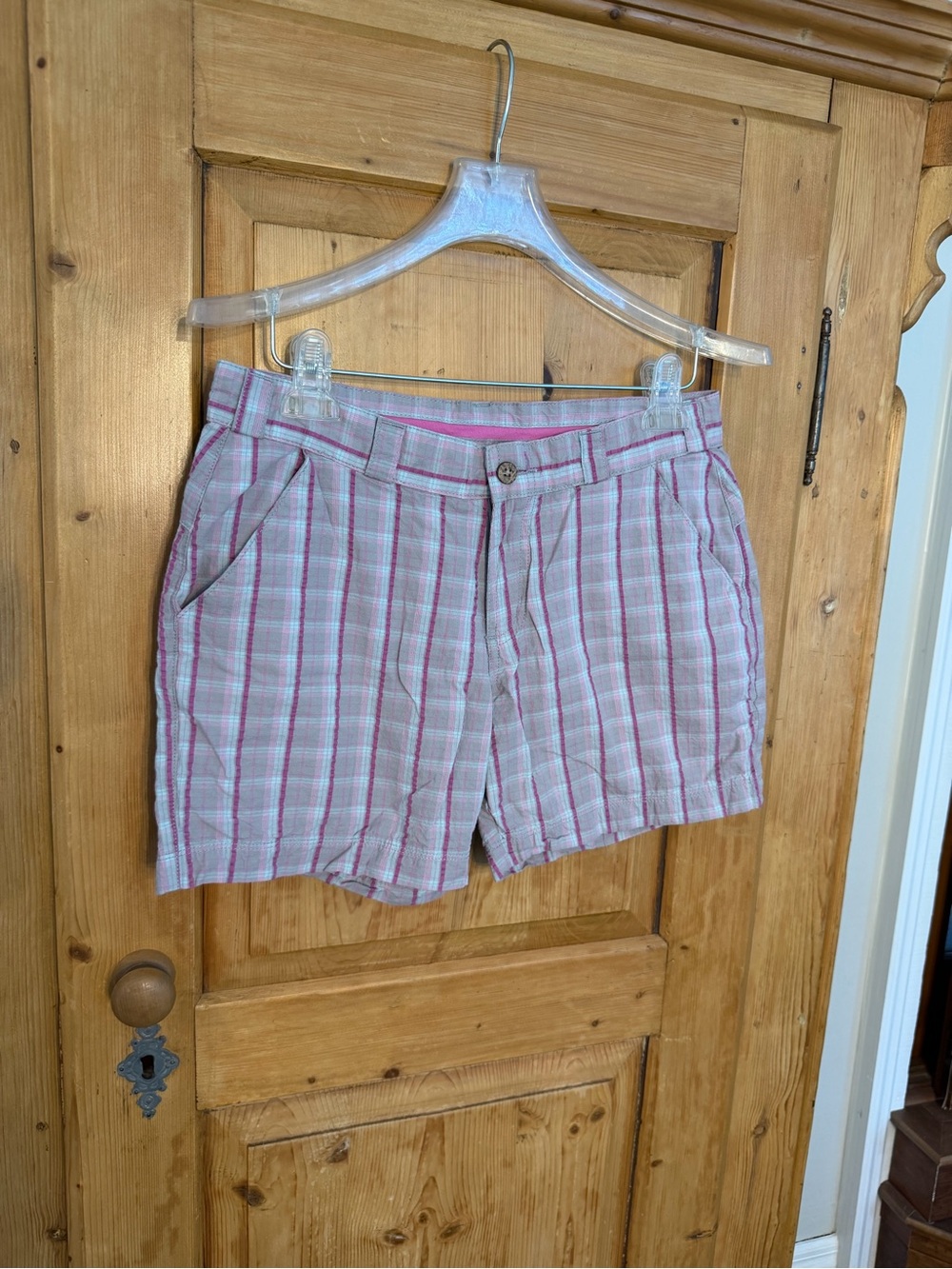 Alpine Design Pink & White Striped Bermuda Shorts